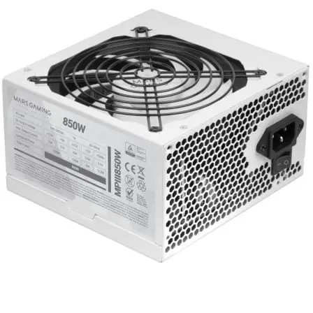 Fuente de Alimentación Mars Gaming MPIII850W/ 850W/ Ventilador 12cm/ Blanca