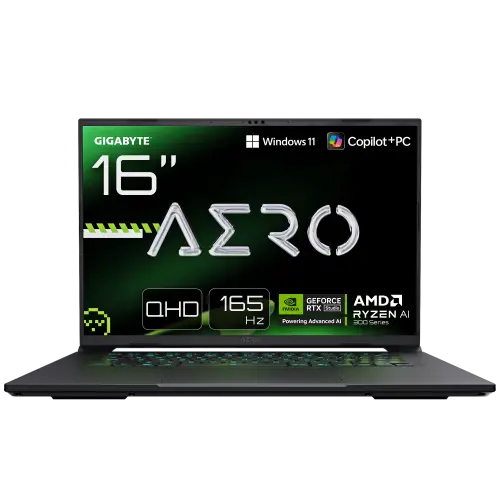 GIGABYTE AERO X16 1WH93ESC64AH Copilot+ PC AMD Ryzen AI 7 350 Portátil 40,6 cm (16") WQXGA 32 GB DDR5-SDRAM 1 TB SSD NVIDIA GeForce RTX
