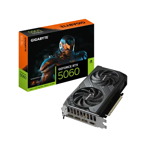 GIGABYTE GeForce RTX 5060 WINDFORCE MAX OC 8G Tarjeta Gráfica – 8 GB GDDR7, 128 bits, PCI-E 5.0, 2512 MHz Frecuencia del núcleo, 3 x