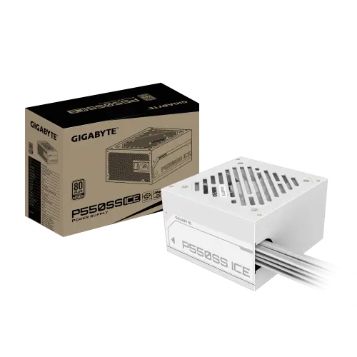 GIGABYTE P550SS ICE Fuente de Alimentación - PCIe 5.0, 80 PLUS Silver, Ventilador de 120 mm, Compatible con ATX 3.0, Enchufe EU