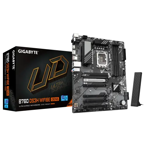 Gigabyte PLACA GIGABYTE B760 DS3H WF6E GEN5,INTEL,1700,B760,4DDR5,256GB,HDMI+DP,4SATA+2M.2,GBLAN+WIFI6E+BT5.3,3USB3.2+2USB-C,ATX