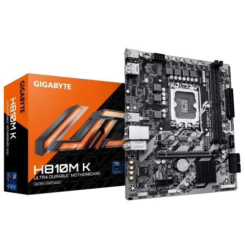 Gigabyte PLACA GIGABYTE H810M K,INTEL,1851,H810,2DDR5,128GB,HDMI+DP,4SATA6+1M.2,GBLAN,3USB3.2,MATX