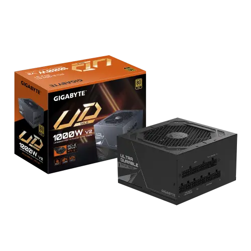 GIGABYTE UD1000GM PG5 V2 Fuente de Alimentación – PCIe Gen 5.1, 80 PLUS Gold, Diseño completamente modular, Ventilador de 120 mm