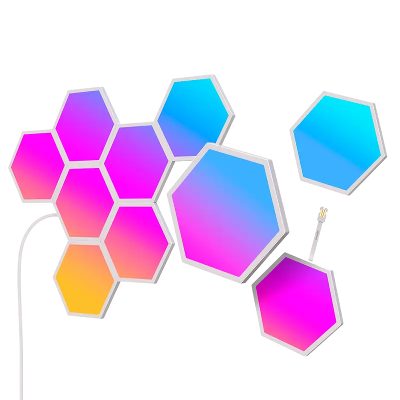 GOVEE GV-HEXA-B6061-PANEL-10P - Paneles de luz hexagonales Govee Glide - Wi-Fi 2.4 GHz + Bluetooth - Color segmentado RGBIC