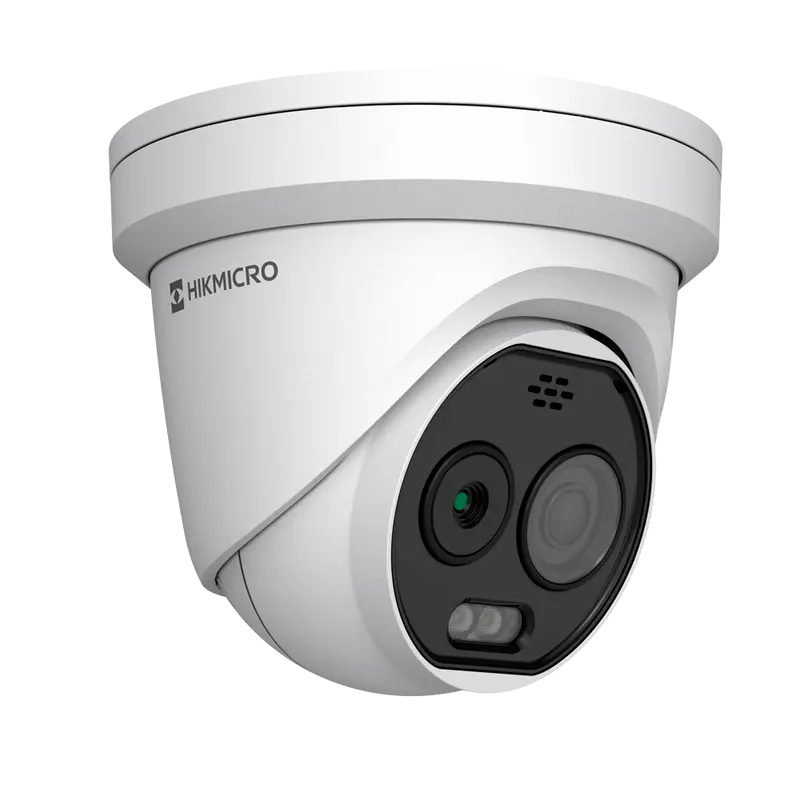 HIKMICRO HM-TD1228-2/G1/T3A - Cámara térmica Dual IP Hikmicro - Sensor térmico 256x192 VOx - Lente 2.1mm - Sensor óptico 1/2.7” 5Mpx