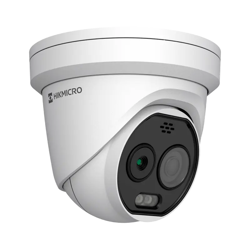 HIKMICRO HM-TD1228T-2/G1/T3A - Cámara térmica Dual IP Hikmicro - Sensor térmico 256x192 VOx - Lente 2.1mm - Sensor óptico 1/2.7” 5Mpx