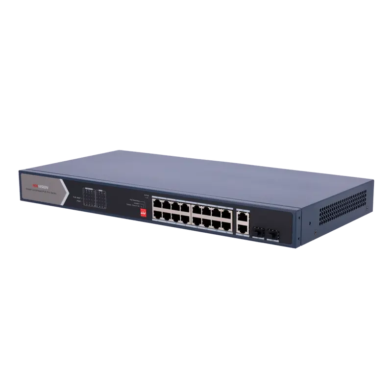 HIKVISION DS-3E0520HP-E - Switch PoE Hikvision - 18 puertos RJ45 Gigabit + 2 puertos Gigabit SFP
