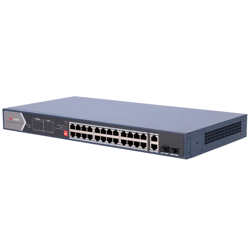 HIKVISION DS-3E0528HP-E - Switch PoE Hikvision - 24 RJ45 Gigabit + 4 uplink Gigabit RJ45/SFP