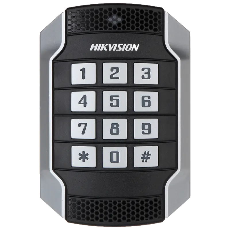 HIKVISION DS-K1104MK - Lector de acceso - Acceso por tarjeta MF y PIN - Indicador LED y acústico - Wiegand 26/34 - RS485