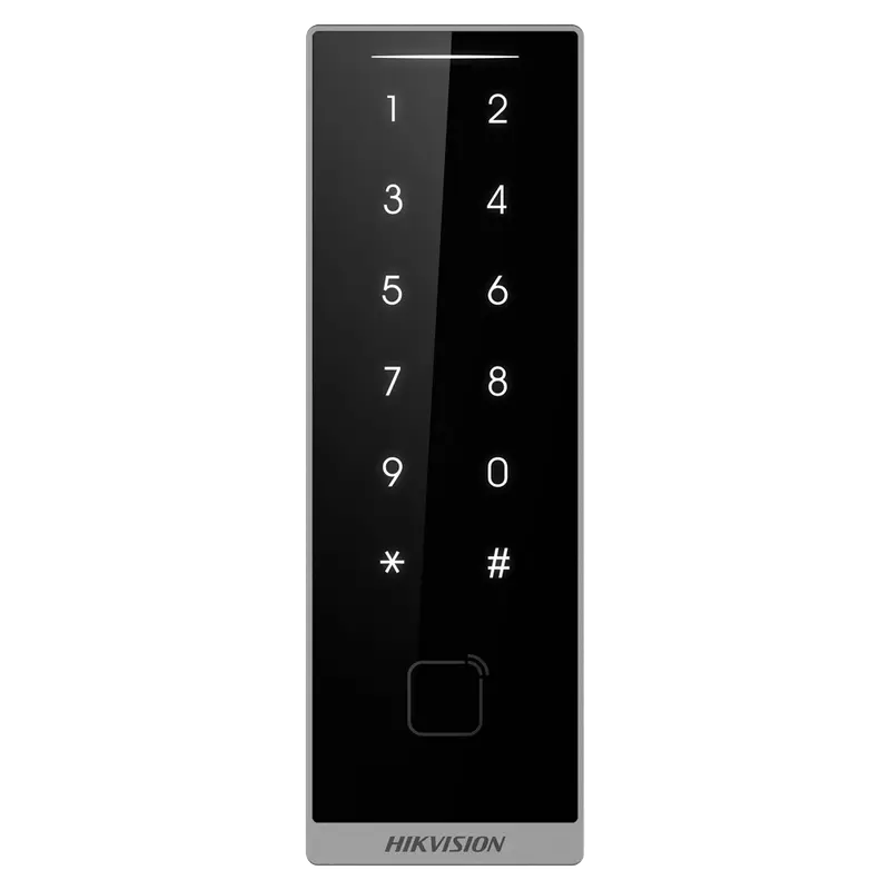 HIKVISION DS-K1105EDKB - Lector de acceso para marcos - Tarjeta DESFire, PIN y deslizando la mano - Indicador LED y acústico