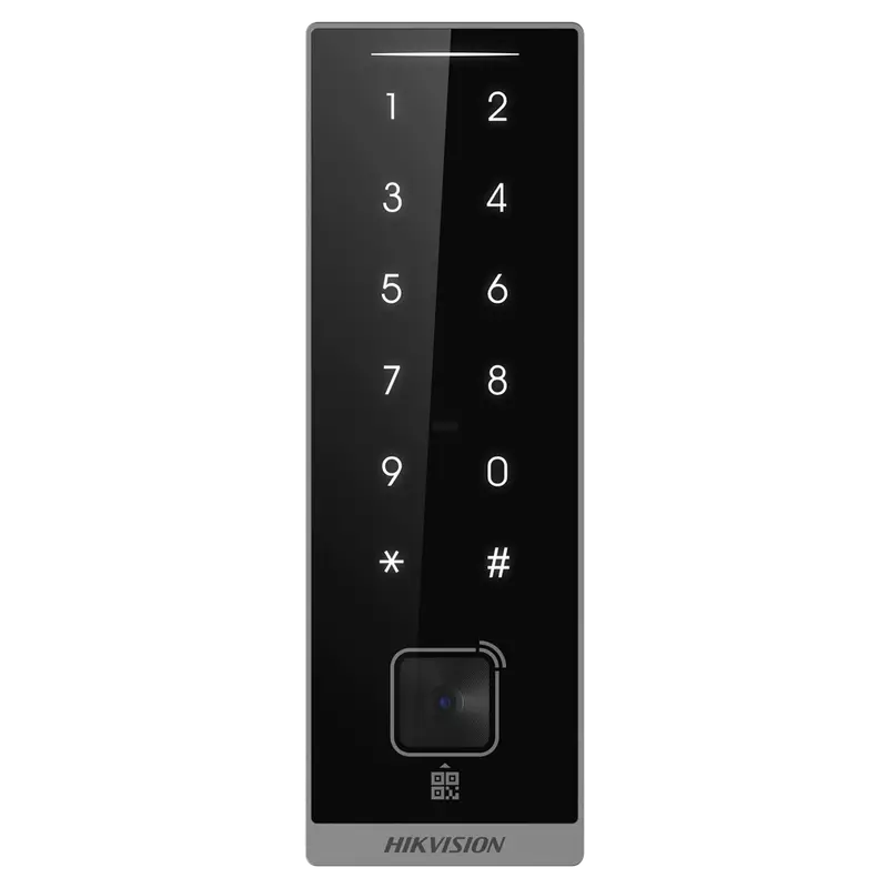 HIKVISION DS-K1105EMKB-QR - Lector de acceso para marcos - Tarjeta EM/MF, QR, PIN y deslizando la mano - Indicador LED y acústico