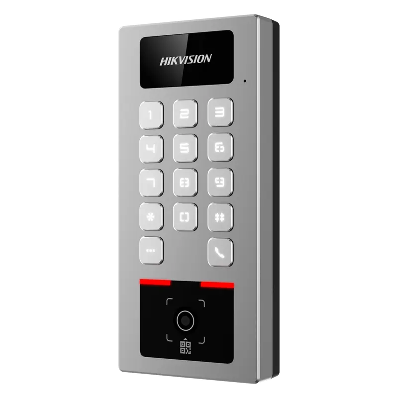 HIKVISION DS-K1T502DBWX-QR - Control de acceso IP65 IK09 - Tarjeta MF DESFire, QR dinámico y PIN - 10.000 usuarios - 300.000 registros