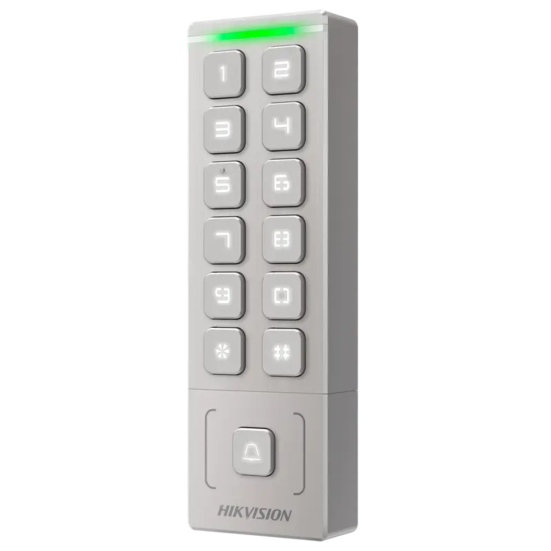 HIKVISION DS-K1T809MWX - Control de acceso IP65 - Tarjeta MF y PIN - 1.000 usuarios - WiFi y Wiegand - Controladora integrada