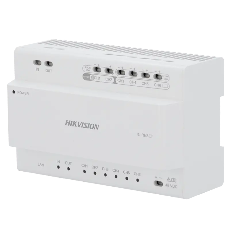 HIKVISION DS-KAD7060EY - Distribuidor para edificios - 2 hilos HD - 6 grupos de 2 hilos HD - Alimenta dispositivos a 2 hilos HD