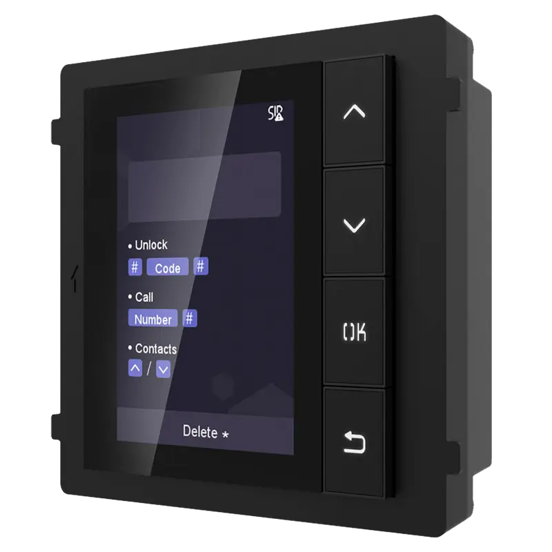 HIKVISION DS-KD-DIS - Módulo de extensión - Pantalla TFT de 3.5" - Botonera de navegación - Almacentamiento 500 contactos