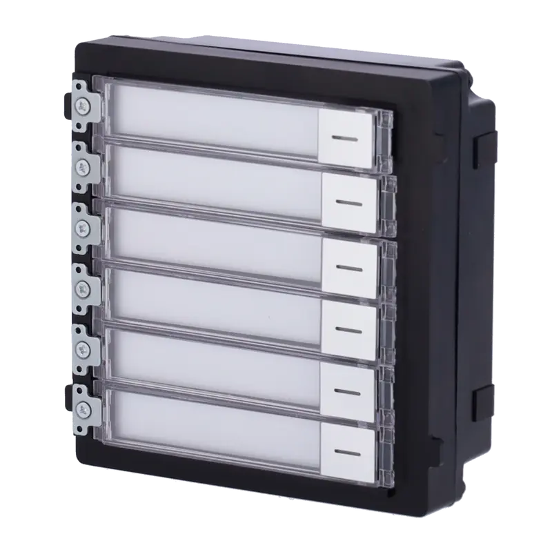 HIKVISION DS-KD-KK - Módulo de extensión - Llamada a diferentes monitores - Botonera de 6 botones - 6 etiquetas personalizadas con LED