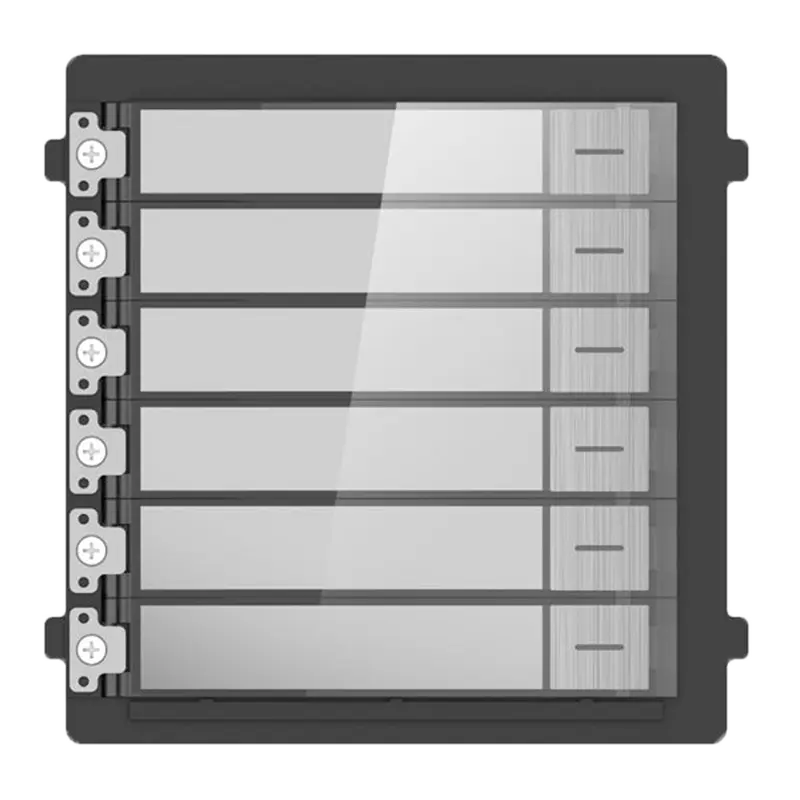 HIKVISION DS-KD-KK/S - Módulo de extensión de acero inoxidable - Llamada a diferentes monitores - Botonera de 6 botones