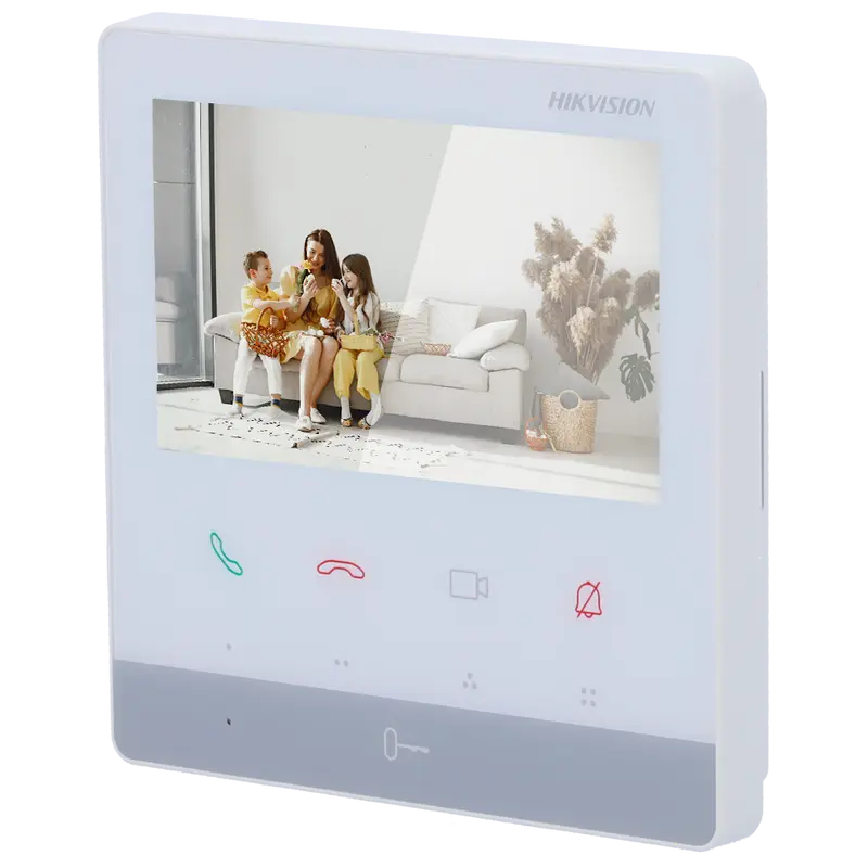 HIKVISION DS-KH7100EY-WE2/White - Monitor para videoportero - Pantalla TFT de 4.3" - Audio bidireccional - LED de estado