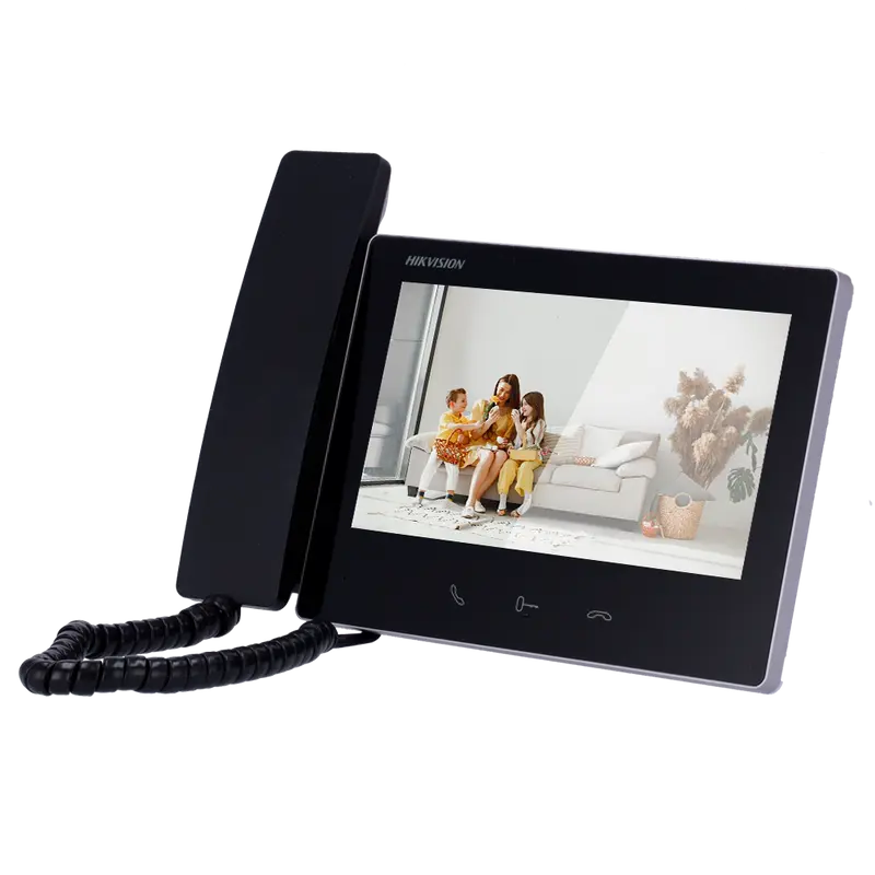 HIKVISION DS-KH7300EY-THE2 - Monitor para videoportero - Pantalla TFT de 7" - Audio bidireccional - LED de estado - 2 hilos HD