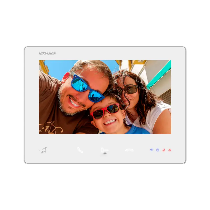 HIKVISION DS-KH7300EY-TIE2/White - Monitor para videoportero - Pantalla TFT de 7" - Audio bidireccional y BIM - LED de estado
