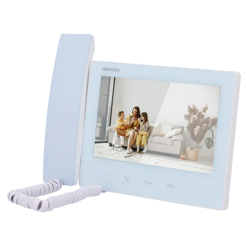 HIKVISION DS-KH7300EY-WTHE2/White - Monitor para videoportero - Pantalla TFT de 7" - Audio bidireccional - LED de estado