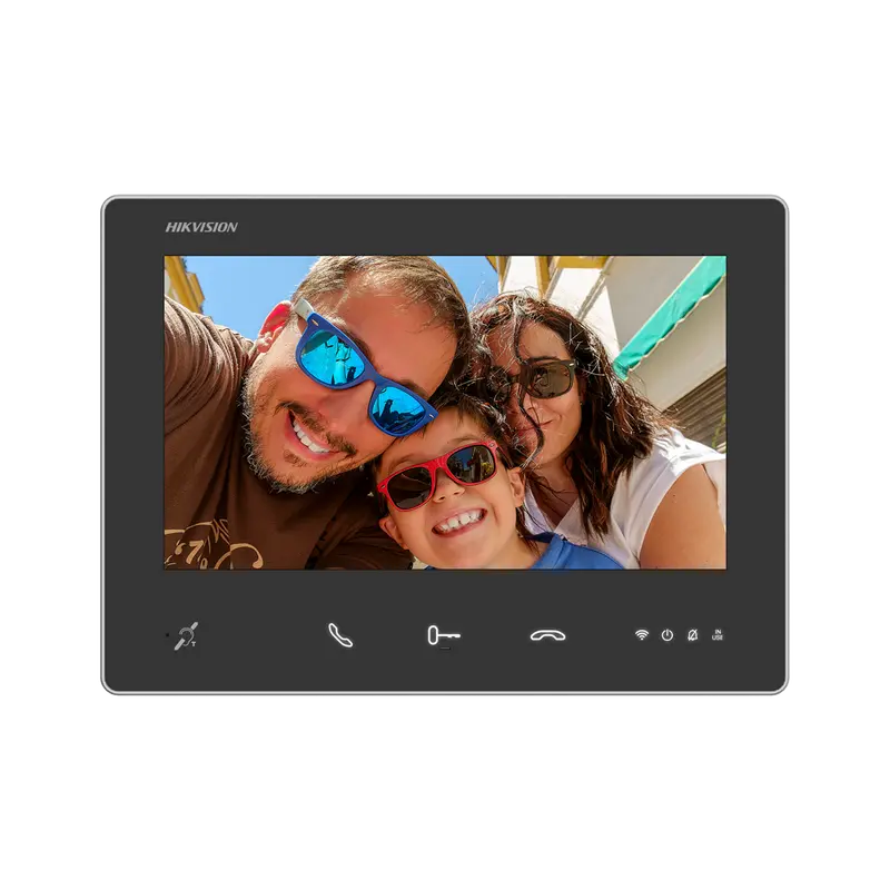 HIKVISION DS-KH7300EY-WTIE2 - Monitor para videoportero - Pantalla TFT de 7" - Audio bidireccional y BIM - LED de estado