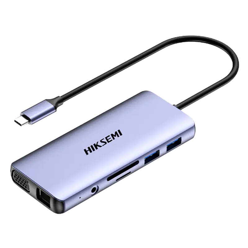 HIKVISION HS-HUB-DS11STD/A/T/S/2U3/H/2U2/P/L/V - Hub USB-C 11 en 1 de Hikvision - 2xUSB-A 3.0, 2xUSB-A 2.0, USB-C
