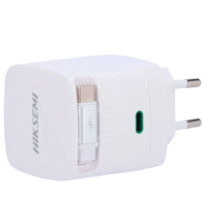 HIKVISION HS-HUB-GaN67STD/2C/67W/White/EU - Cargador USB - Potencia 67W - Con tecnología GaN - Carga rápida