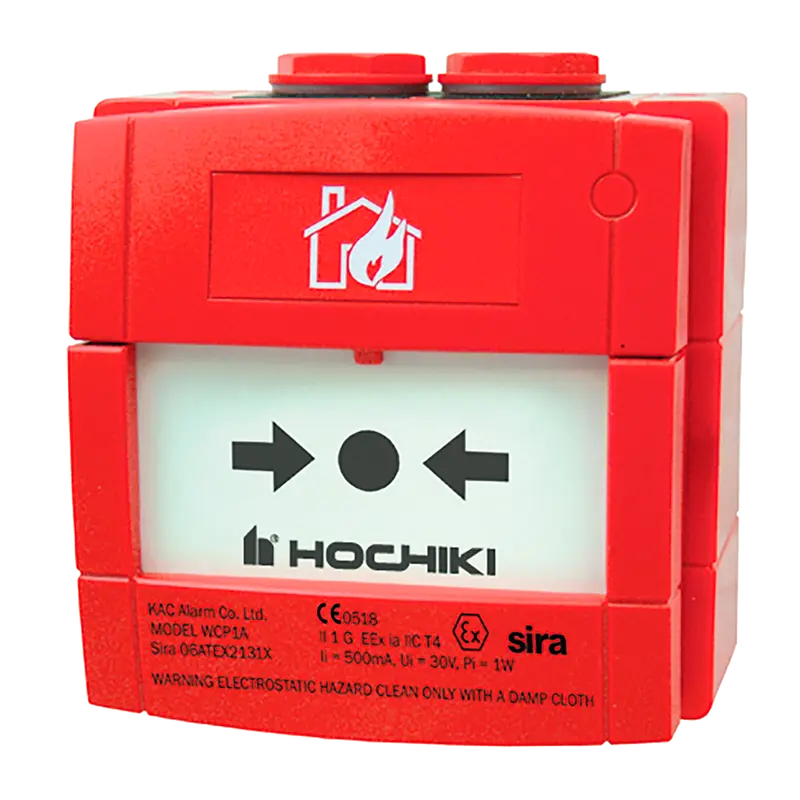 HOCHIKI CCP-W-IS - Pulsador convencional de exterior - Elemento reseteable - Indicador de advertencia "dispositivo activado"