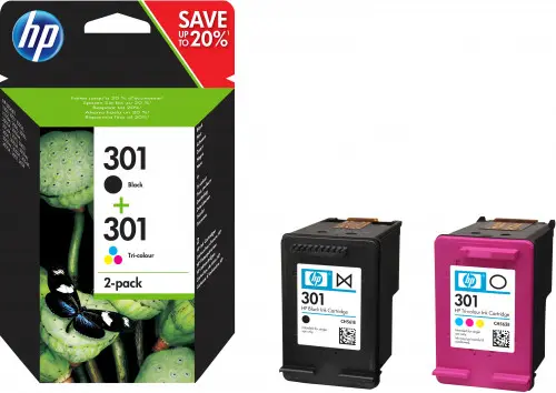 HP TINTA HP NEGRO HP301 PACK (NEGRO/TRICOLOR) N9J72AE