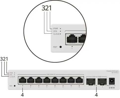 HUAWEI S210-24T2J (24*10/100/1000BASE-T PORTS, 2*2.5GE SFP PORTS, BUILT-IN AC POWER, FANLESS)