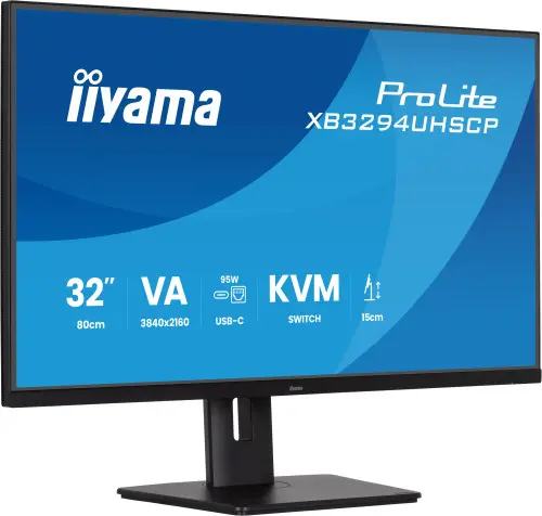 Iiyama MONITOR IIYAMA, 32 PULGADAS, VA 4K BASE USB-C (95W), CONMUTADOR KVM, PUERTO LAN, COMPATIBILIDAD PIP/PBP