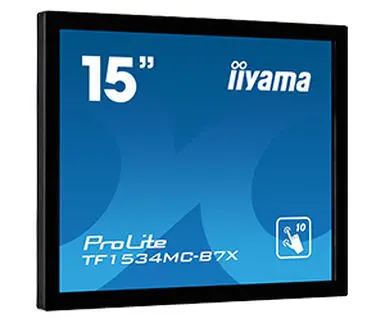 iiyama ProLite TF1534MC-B7X monitor pantalla táctil 38,1 cm (15") 1024 x 768 Pixeles Multi-touch Multi-usuario Negro
