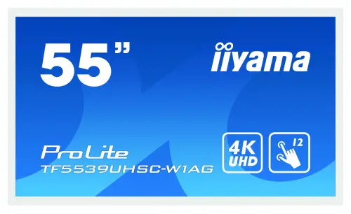 iiyama ProLite TF5539UHSC-W1AG monitor pantalla táctil 139,7 cm (55") 3840 x 2160 Pixeles Multi-touch Multi-usuario Blanco