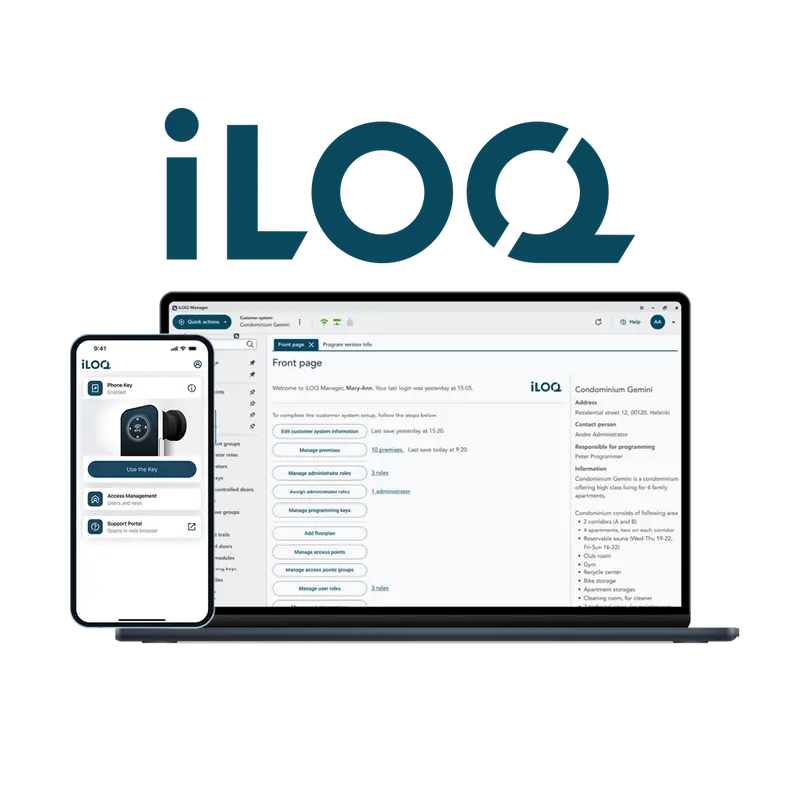 ILOQ Licencia software y APP control de acceso - Módulo base - Pago anual - 3 puertas - 15 APPs - Usuarios, horarios y grupos de acceso
