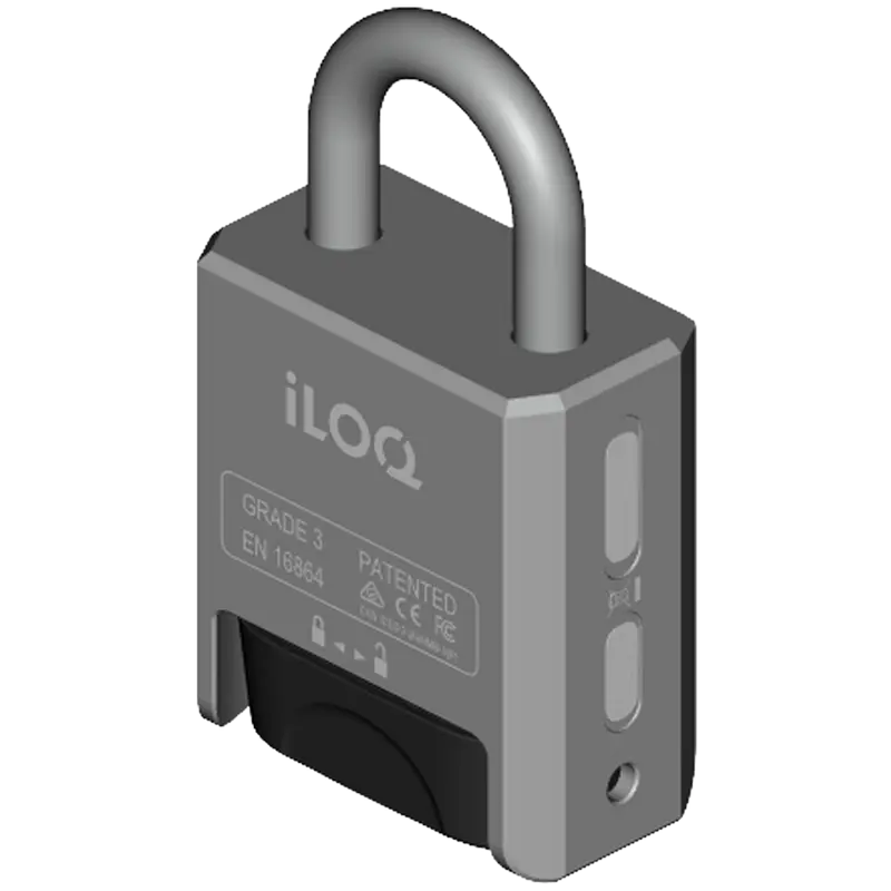 ILOQ-S50-PADLOCK-825 - Candado inteligente S50 - Apertura con TAG NFC o APP móvil - Sin necesidad de batería (alimentado con NFC)