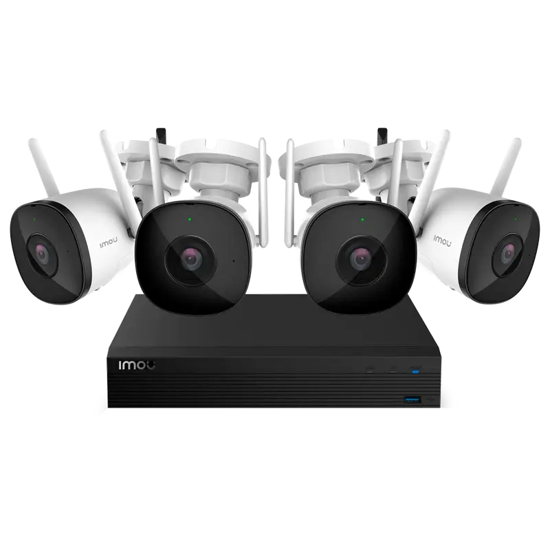 IMOU-KIT/NVR1104HS-W-S2-CE-1T/4-F22P-0280B - Wireless Kit 4 Cámaras Bullet 2C 2MP - NVR 4CH / WiFi 2.4 GHz - 2.8mm / IR 30