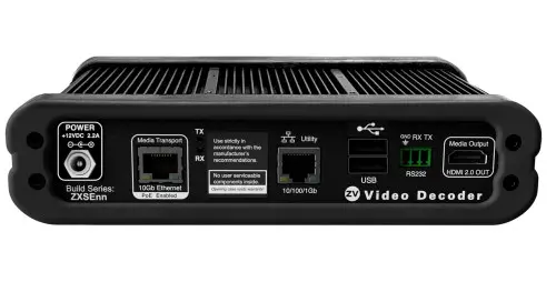KRAMER AV OVER IP Z4K-XSE DECODER, 10GB/COPPER. POE. SUPPORTS HDMI, DUAL USB-B PORTS. RS232. COMPATIBLE WITH ANY Z4K ENCODER.