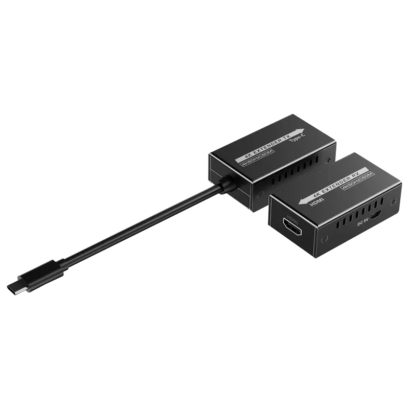 LENKENG HDMI-EXT-4K120-USBC - Extensor de señal video USBC - Alcance 25 m - Resolución 4K - Permite conexiones 1