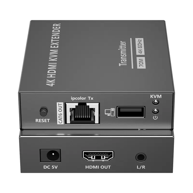 LENKENG HDMI-EXT-4K60-KVM70 - Extensor KVM de señal HDMI - Alcance 70 m - Resolución 4K - Permite conexiones 1
