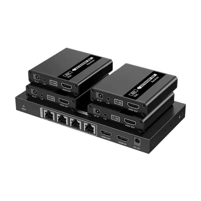 LENKENG HDMI-SPL-1x4-4K30-CAT6 - Extensor Splitter de señal HDMI - Alcance 40 m - Resolución 4K - Permite conexiones 1