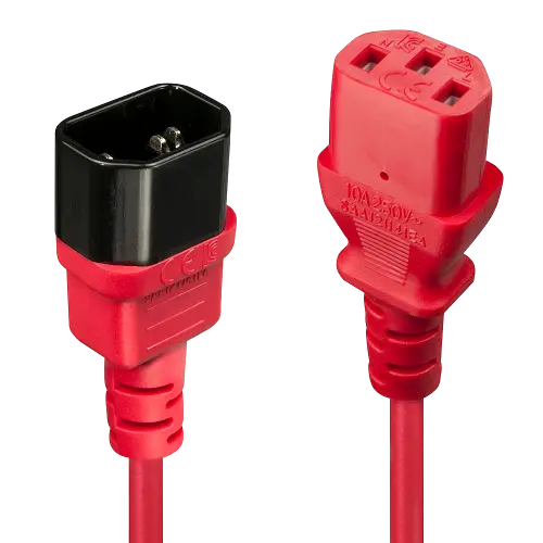 Lindy 30478 cable de transmisión Rojo 2 m C14 acoplador C13 acoplador