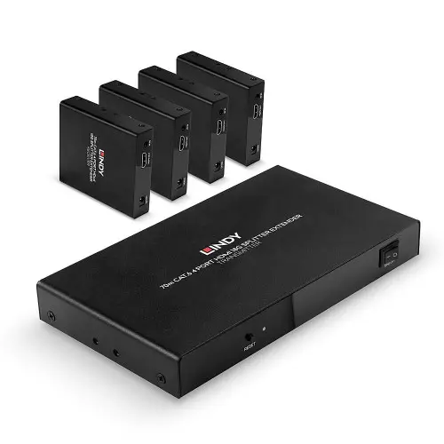 Lindy 38262 extensor audio/video Transmisor y receptor de señales AV Negro