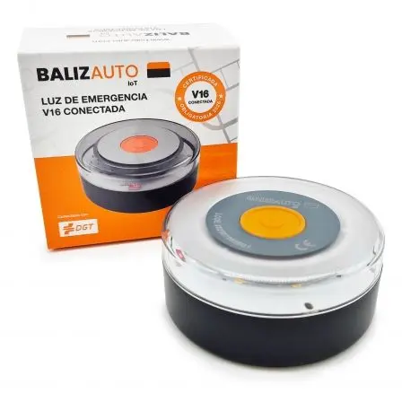 Luz baliza de emergencia para coche Balizauto Connected V16 PD-000093/ Homologada/ Base Imantada/ Geolocalizable/ Funciona a Pilas
