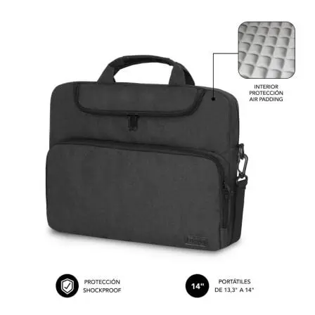 Maletin Subblim Air Padding para Portatiles hasta 14p/ Gris Oscuro