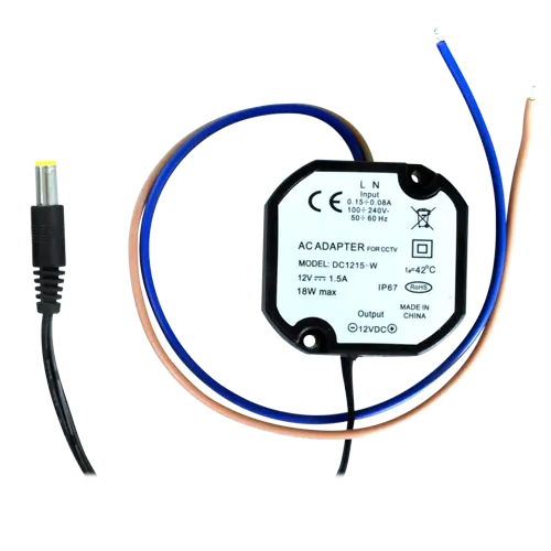 MARCA BLANCA DC1215-W - Alimentador electrónico - 12 V / 1500 mA - Reducidas dimensiones - 52(Al) x 50(An) x 25(Fo) - Estabilizado - IP67