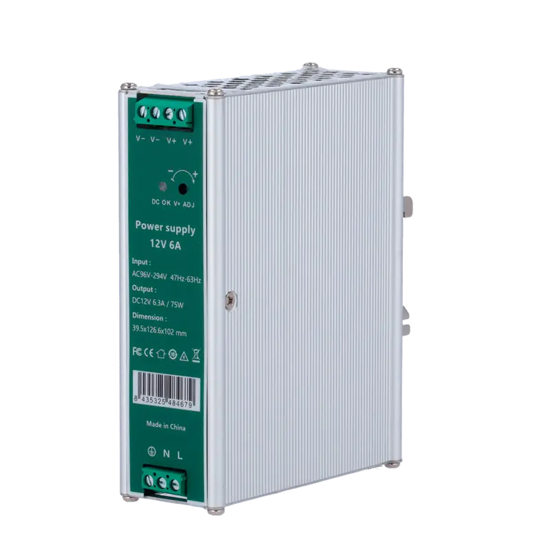 MARCA BLANCA DC12V6A-DIN - Fuente de alimentación industrial - Potencia máxima de salida eficiente de 75W