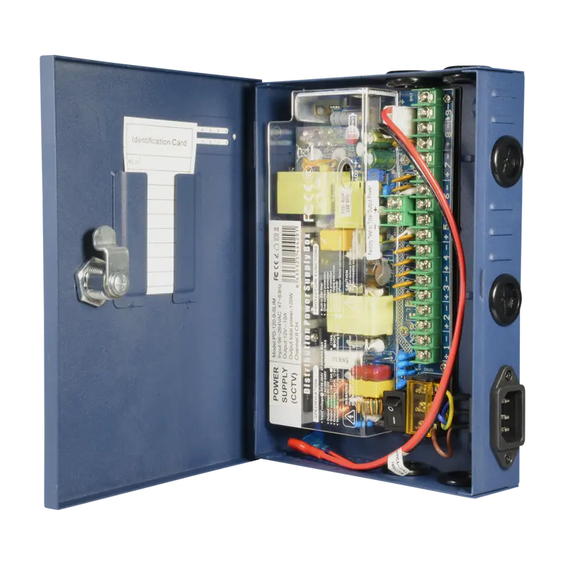 MARCA BLANCA PD-120-9-SLIM - Caja de distribución de alimentación Slim - 1 entrada AC 220 V 5OHz - 9 salidas por par de cobre