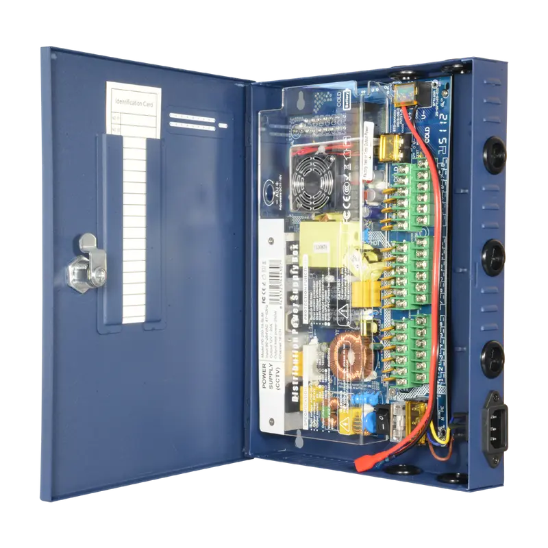 MARCA BLANCA PD-250-18-SLIM - Caja de distribución de alimentación Slim - 1 entrada AC 220 V 5OHz - 18 salidas por par de cobre