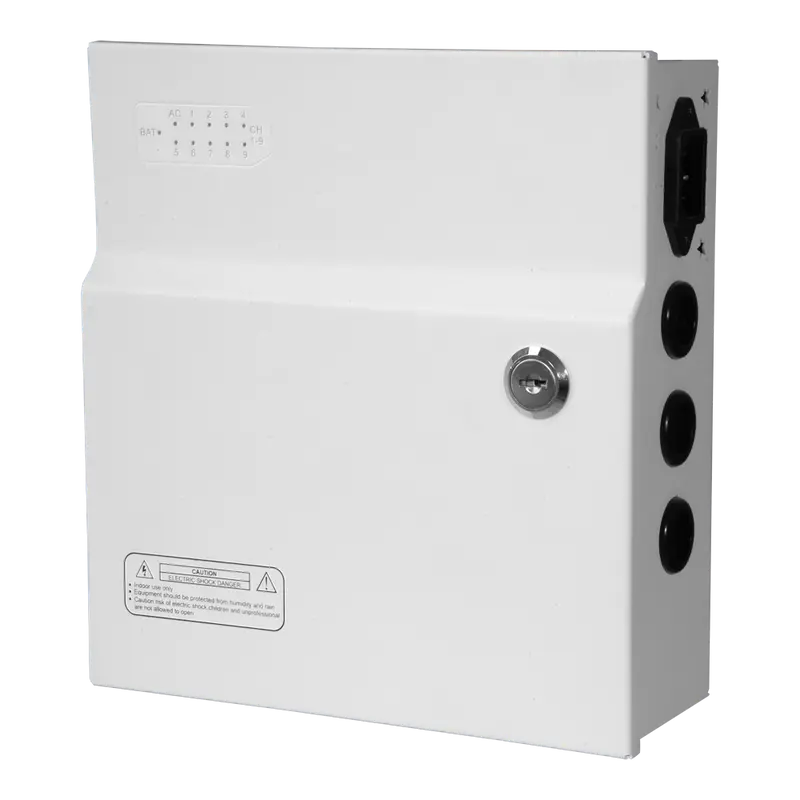 MARCA BLANCA PD120W-9-12V-UPS - Caja de distribución de alimentación - 1 entrada AC 110 V ~ 220 V - 9 salidas por par de cobre